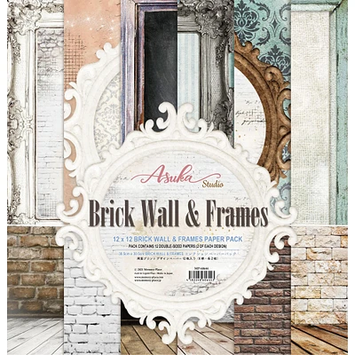 Asuka Studio Collection Pack 12" x 12", Brick Wall & Frames