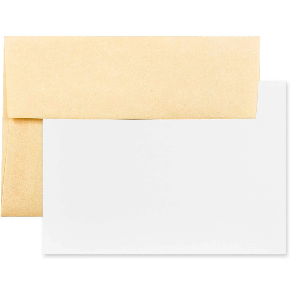 JAM Paper 4.75" x 6.5" Blank Greeting Cards Set with Parchment Envelopes