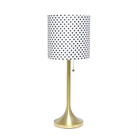 Simple Designs 21.5" Tapered Gold Table Lamp with Fabric Drum Shade