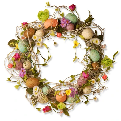 18" Garden Accents Multicolor Easter Egg Wreath