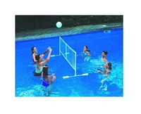Swim Central 86" White Water Sports Swimming Pool Floating Volleyball Game Set 