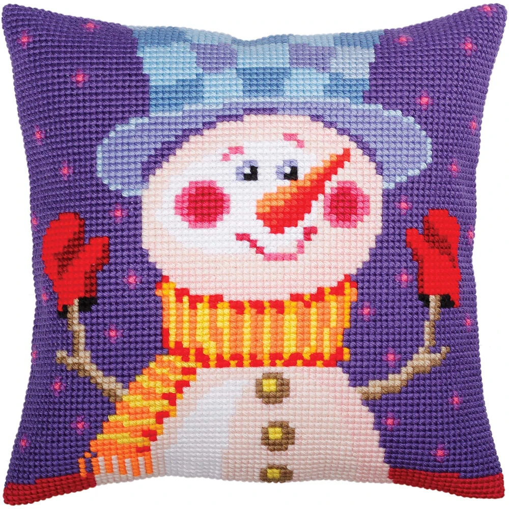 RTO Collection D'Art® Cheerful Snowman Stamped Needlepoint Cushion Kit