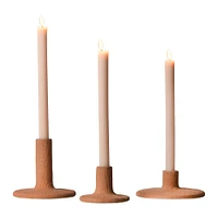 Stoneware Taper Candle Holder Set