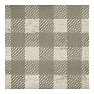 Taupe Buffalo Check Cotton Twill Napkin