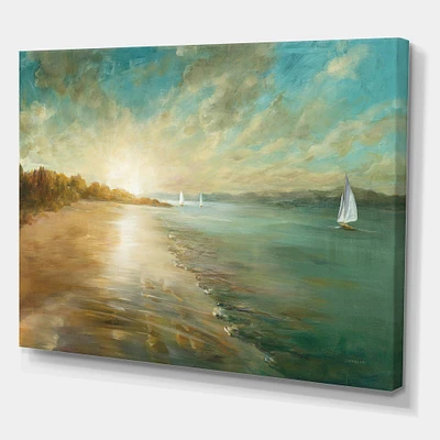 Designart - Coastal Pastel Horizon - Nautical & Coastal Canvas Art