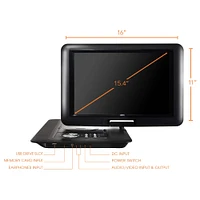 Trexonic 15.4" Portable DVD Player with Swivel LCD Screen