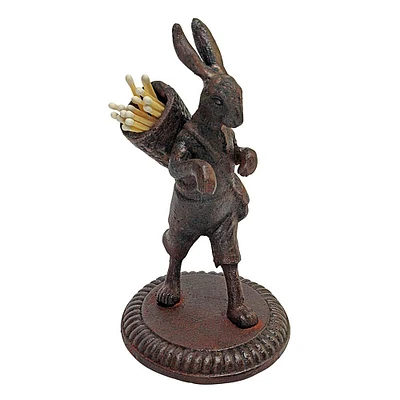 Design Toscano 6" The Wandering Rabbit Cast Iron Matchstick Sculpture