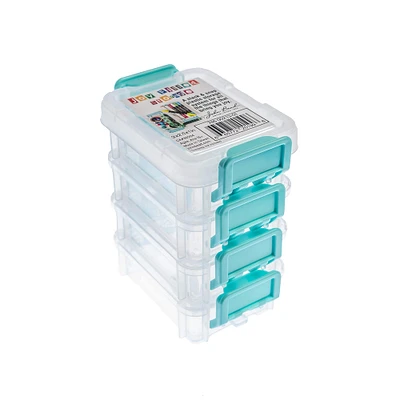 John Bead 3" Joy Filled Clear & Turquoise Stackable Containers With Lids