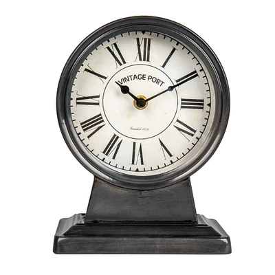 Gunmetal Black Vintage Metal Mantel Clock