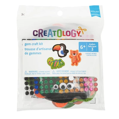 12 Pack: Jungle Animal Gem Craft Kit by Creatology™