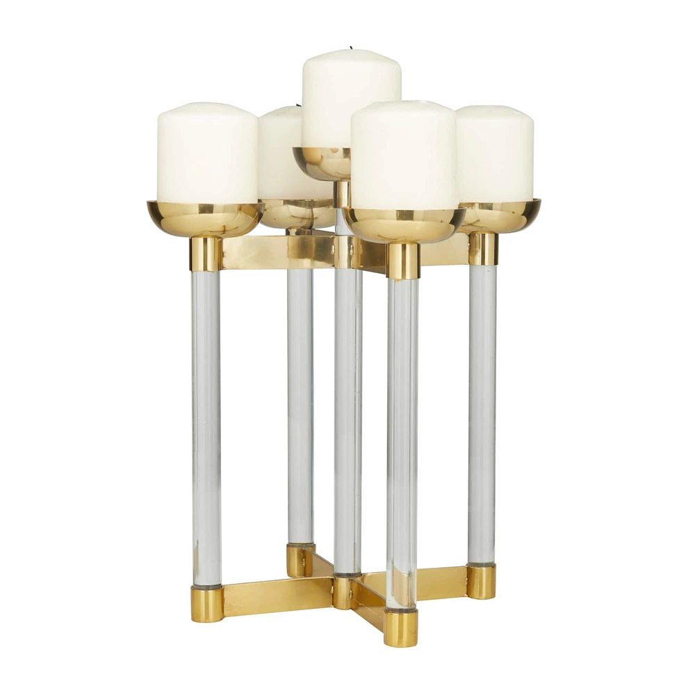 The Novogratz 14" Gold Contemporary Candleholder