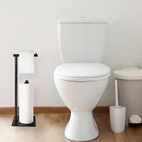 Black Freestanding Metal Toilet Paper Roll Holder