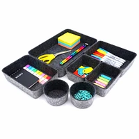 Welaxy Piece Felt Round Cups & Trays Drawer Organizer Set