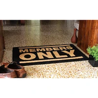 RugSmith Natural & Black Members Only Machine Tufted Coir Doormat