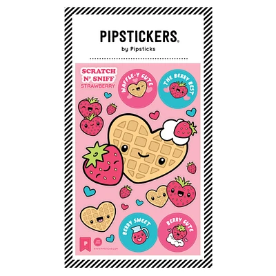 Pipstickers® Waffle-y Cute Strawberry Scratch N' Sniff Stickers