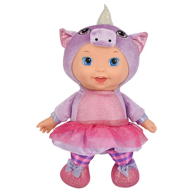 Little Darlings Animal Cuties 11" Baby Doll With Unicorn Outfit