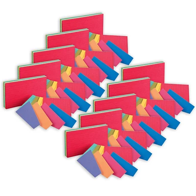 Oxford® 3" x 5" Assorted Colors Two-Tone Index Cards, 10 Packs of 100
