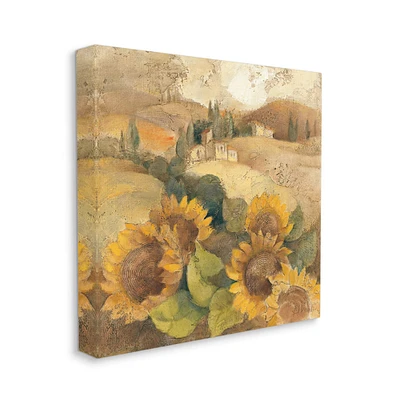 Stupell Industries Vintage Tuscan Sunflowers Soft Yellow Brown Canvas Wall Art