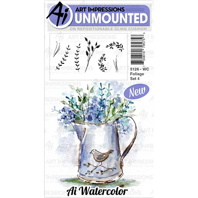 Art Impressions Watercolor Foliage Cling Rubber Stamps