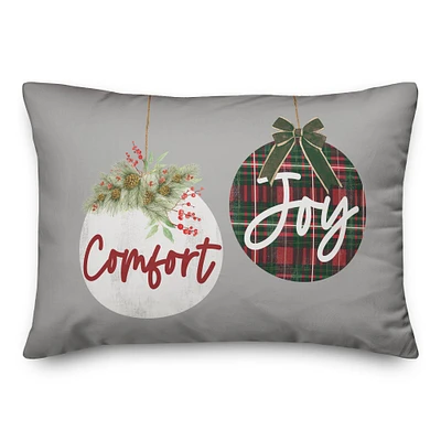 Comfort and Joy Ornaments 14x20 Throw Pillow