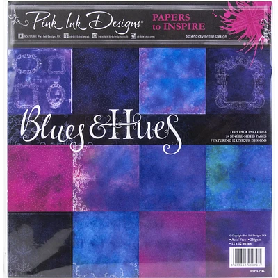 Pink Ink Designs® Blues & Hues Paper Pad, 12" x 12"