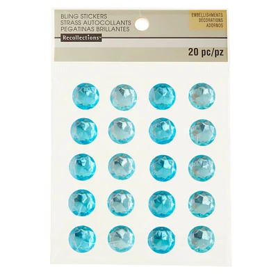 12 Packs: 20 ct. (240 total) Blue Combo Rhinestone Stickers by Recollections™