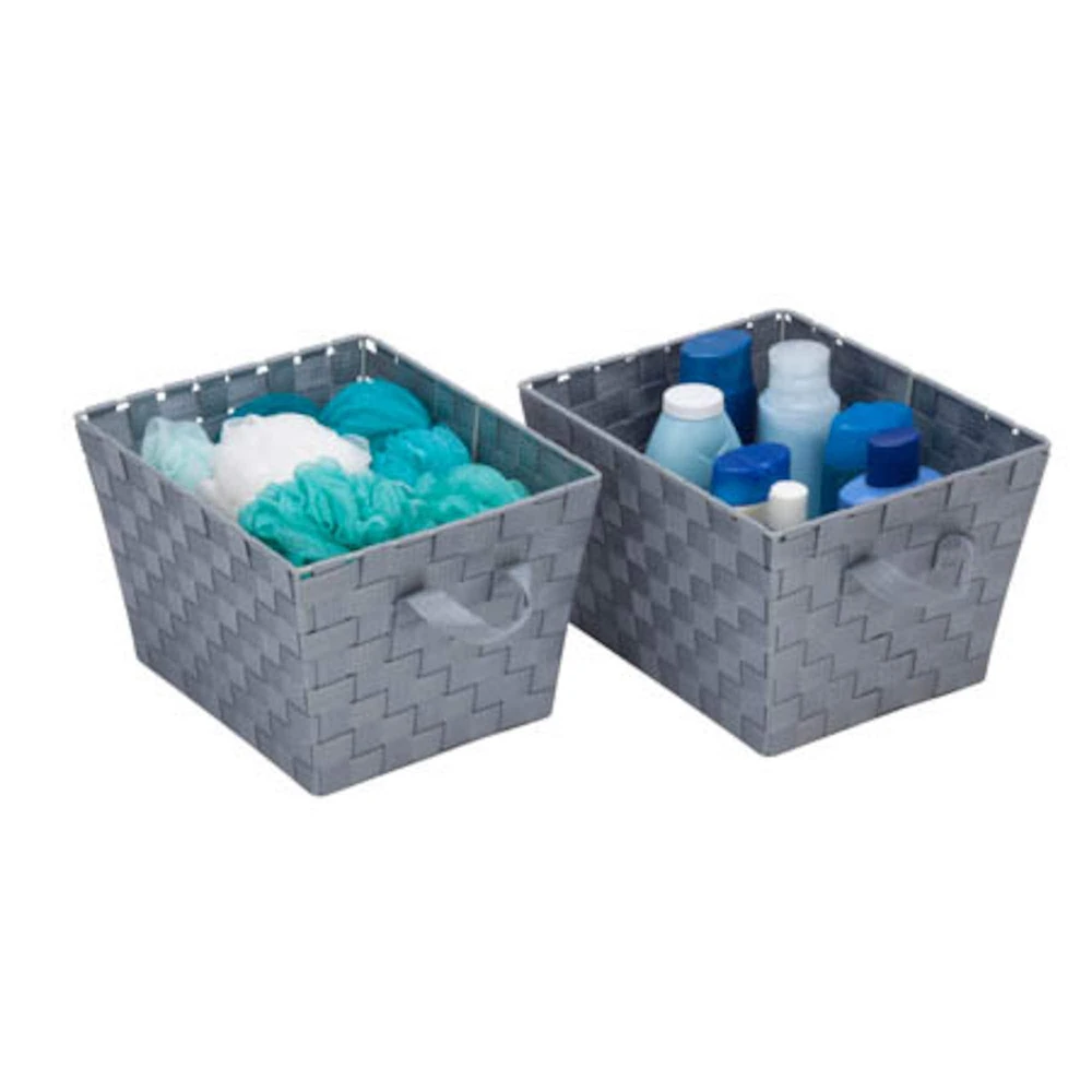 Honey Can Do Silver Woven Storage Baskets with Handles, 2ct.