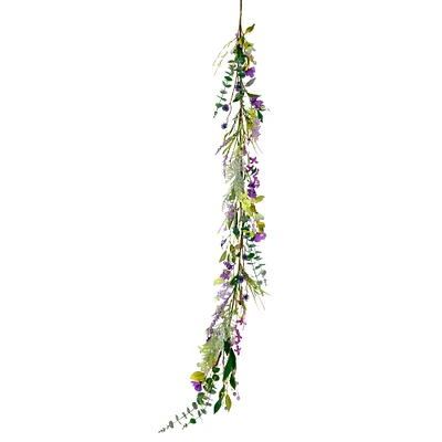 6 Pack: 5ft. Green & Purple Lavender Spring Garland