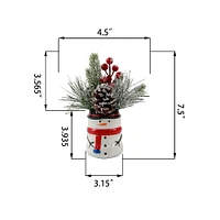 Christmas Mix In 8" Snowman Ceramic Pot