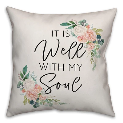 It is Well with My Soul Floral Throw Pillow