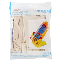 12 Pack: Rocket Color-In 3D Wood Puzzle by Creatology™