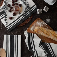 DII® Black Chef Stripe Dish Towels, 3ct.