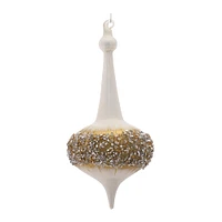 6ct. 8" White, Gold & Silver Glass Finial Ornaments