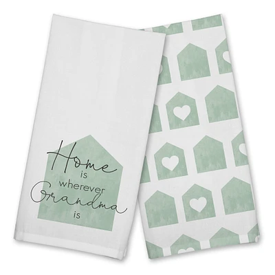 Home is Wherever Grandma Is Cotton Twill Tea Towel Set