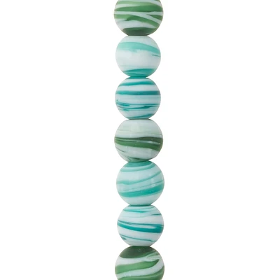 Aqua Mix Round Glass Beads, 12mm by Bead Landing™