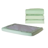 Foundations SafeFit™ Compact Size Mint Elastic Fitted Sheet, 2ct.