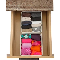 Simplify Faux Jute Medium Square Compartment Drawer Organizer, 2ct.