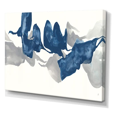 Designart - Gouache Sapphire on Gray - Modern & Contemporary Canvas Art