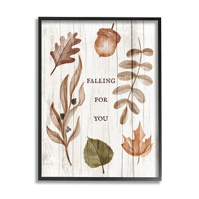 Stupell Industries Falling For You Fall Botanicals Framed Giclee Art