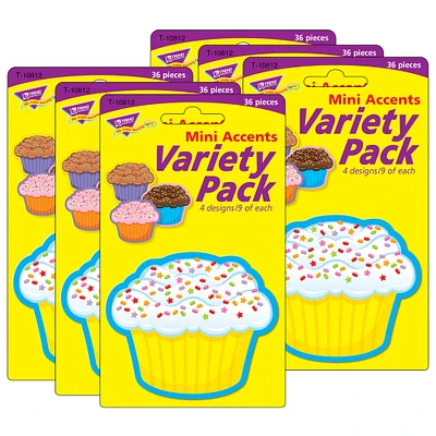 Trend Cupcakes Mini Accents Variety Pack, 6 Packs of 36