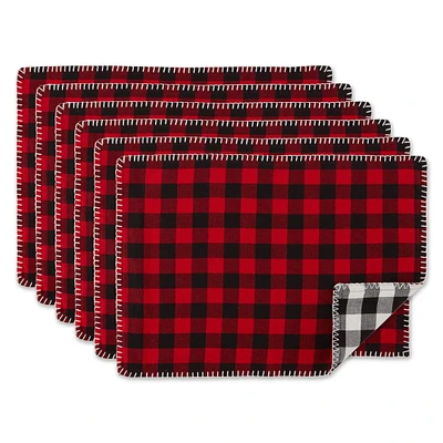 DII® Buffalo Check with Embroidery Placemat Set, 6ct.