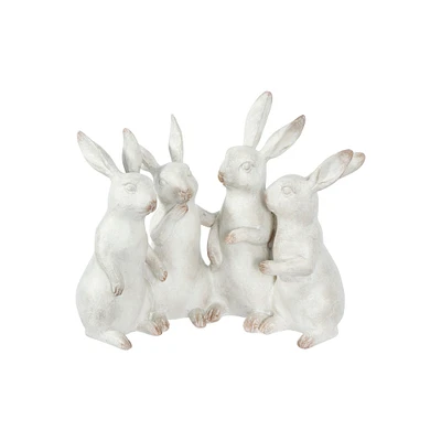 9" Whitewashed Bunny Rabbit Quartet