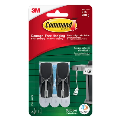 3M Command™ Outdoor Stainless Steel Wire Hooks