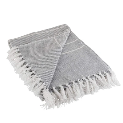 DII® Gray & White Thin Stripe Throw