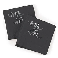 Hortense B. Hewitt Co. Mr. & Mr. Napkin, Black