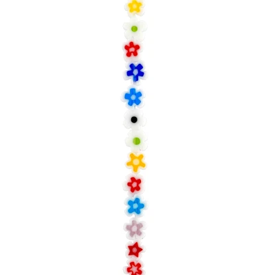 12 Pack: Multicolor Millefiori Glass Flower Beads, 7.5mm by Bead Landing™