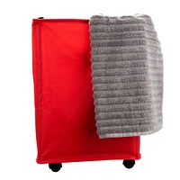 Mind Reader Red Slim Rolling Laundry Hamper