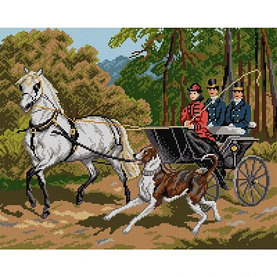 Orchidea Horse-Drawn Carriage Ride Counted Cross Stitch Kit