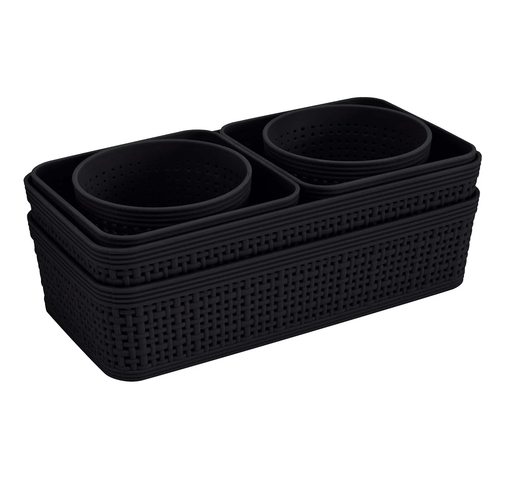 Simplify Black Plastic Organizing Set