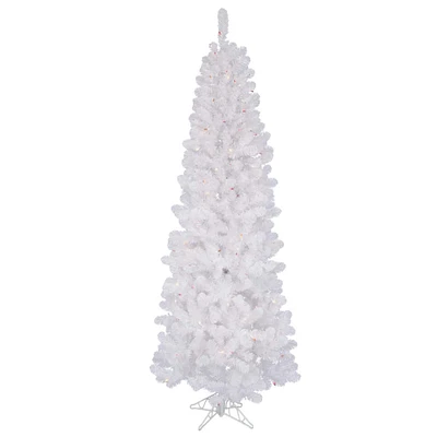 4.5ft. Pre-Lit White Salem Pine Artificial Christmas Tree, Multicolor Dura-Lit Lights